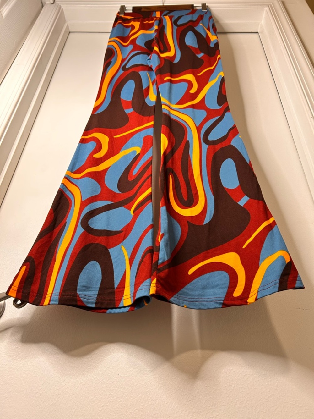 SHEIN Retro Swirl Print Flared Pants - Size Small - Picture 5 of 8